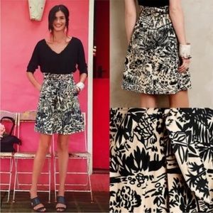 Anthropologie Corey Lynn Calter Size 4 Palm Garden Village Print Tie Waist Skirt